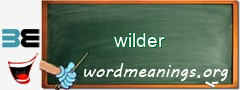 WordMeaning blackboard for wilder